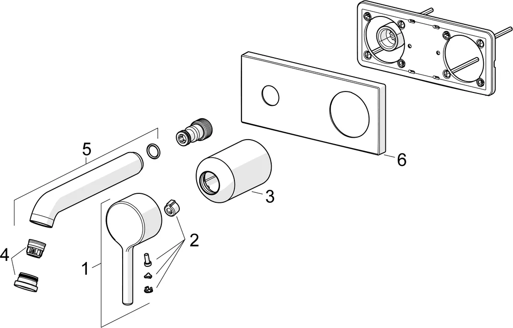 HansaVANTIS Style Waschtischarmatur, Wandmontage, Einhebelmischer, Chrom