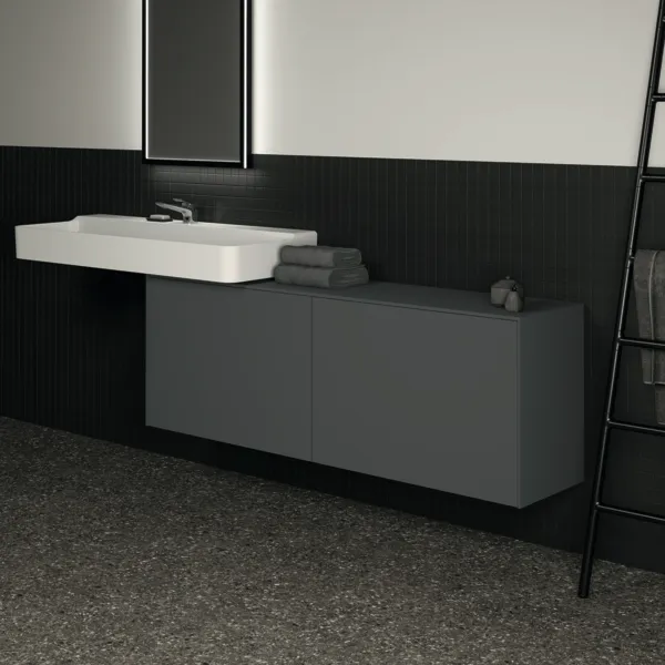 Ideal Standard Waschtischunterschrank Conca, 2 Auszüge, Anthrazit Ideal Standard Waschtischunterschrank Conca, 2 Auszüge, Anthrazit