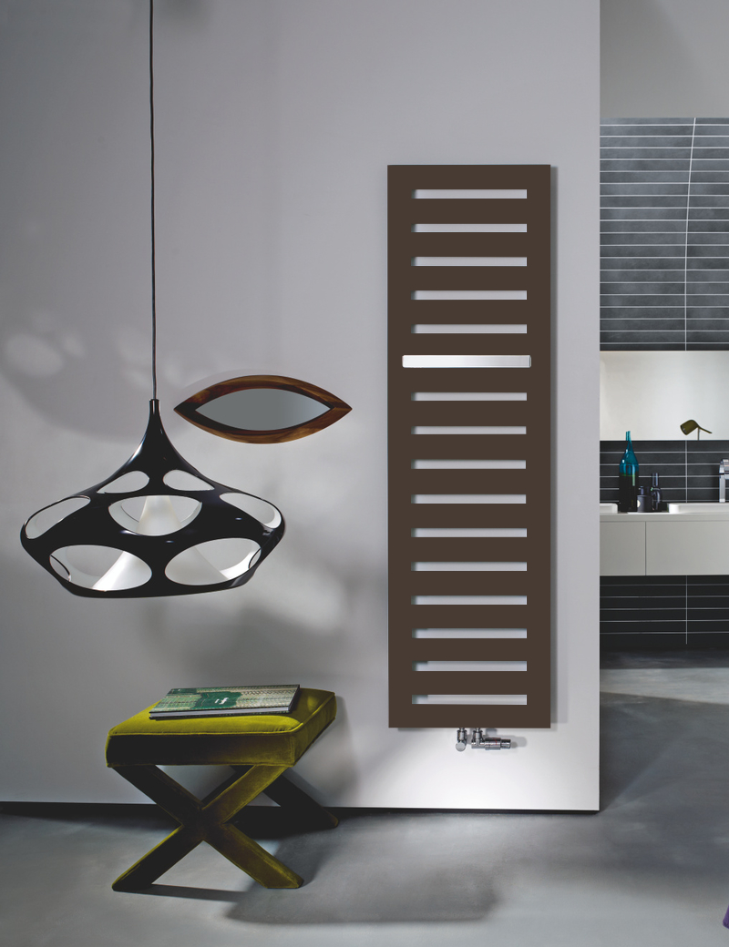 Zehnder Design-Handtuchwärmer „Metropolitan Bar“ mit Heizstab IHE 40 × 80,5 cm in Verkehrsweiß (RAL 9016, glänzend)
