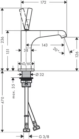 Waschtischmischer 125 Axor Citterio E ohne Zugstange chrom Waschtischmischer 125 Axor Citterio E ohne Zugstange chrom