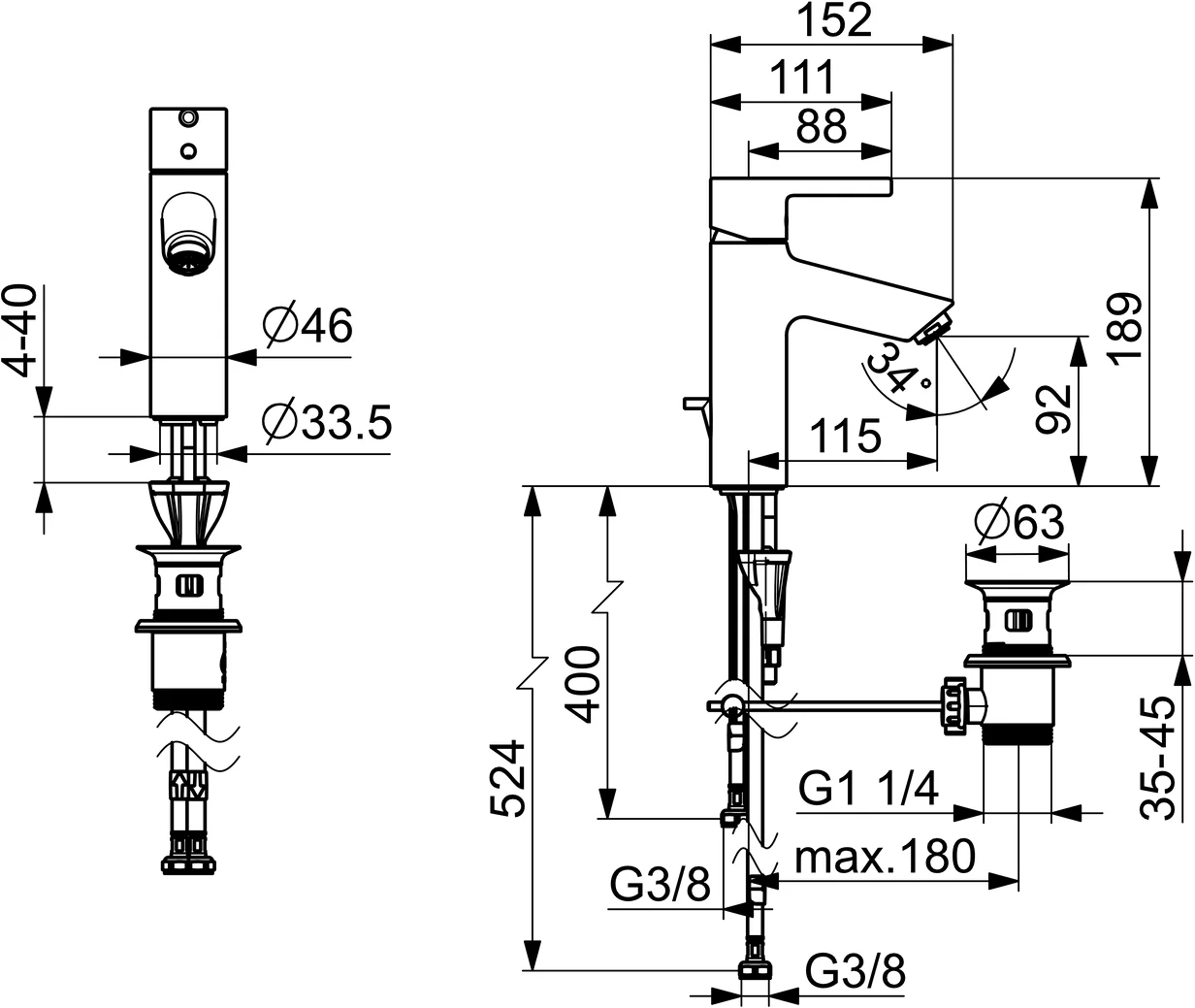 HansaVANTIS Waschtischarmatur HansaVANTIS XL 5246 Ablaufgarnitur Chrom Pinhebel HansaVANTIS Waschtischarmatur HansaVANTIS XL 5246 Ablaufgarnitur Chrom Pinhebel