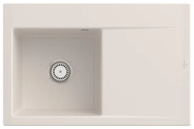 Villeroy & Boch Einbau-Küchenspülbecken „Subway Style“ 45 780 × 510 × 220 mm, für Becken links in Crema Villeroy & Boch Einbau-Küchenspülbecken „Subway Style“ 45 780 × 510 × 220 mm, für Becken links in Crema