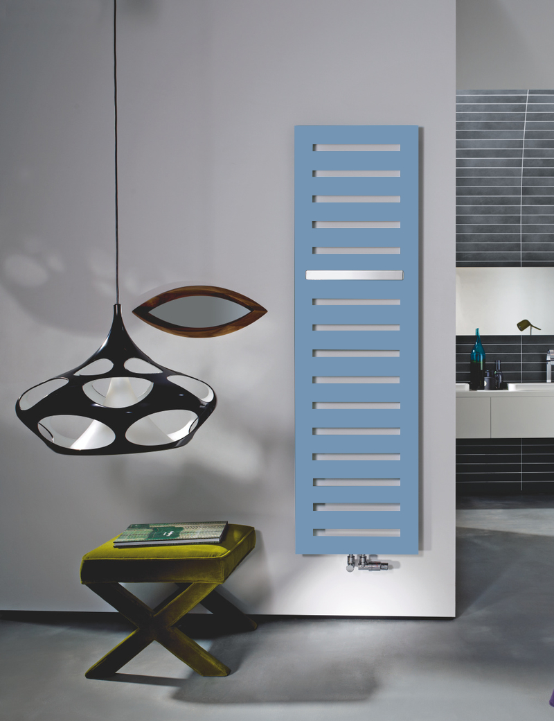 Zehnder Design-Handtuchwärmer „Metropolitan Bar“ mit Heizstab IHE 40 × 80,5 cm in Verkehrsweiß (RAL 9016, glänzend)