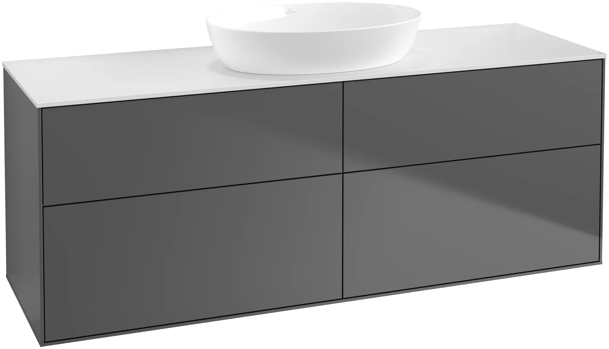 Villeroy & Boch Finion Waschbeckenunterschrank GA9 1600x603x501mm Anthracite Matt Lacquer / Glass White Matt