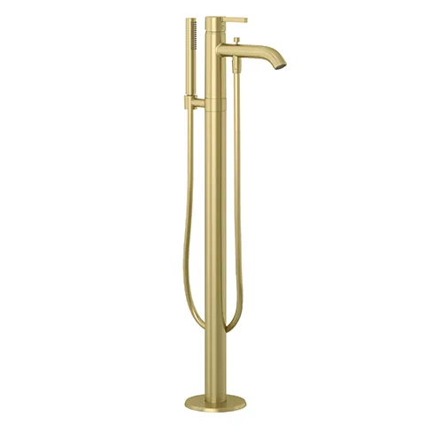 Kludi NOVA FONTE Pura Stand-Wannenfüll- und Brause-Einhandmischer Brushed Gold, DN 20, 1250 mm Brauseschlauch Kludi NOVA FONTE Pura Stand-Wannenfüll- und Brause-Einhandmischer Brushed Gold, DN 20, 1250 mm Brauseschlauch