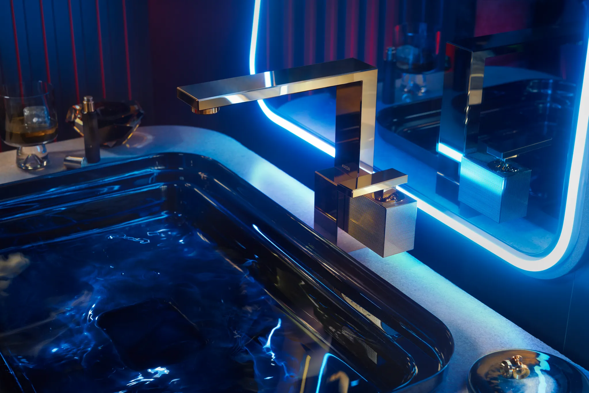 Waschtischmischer 190 Axor Edge Diamantschliff chrom Waschtischmischer 190 Axor Edge Diamantschliff chrom