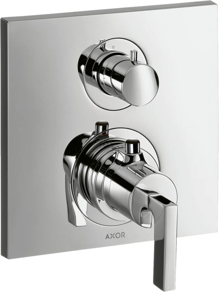 Hansgrohe AXOR Citterio Thermostat Unterputz mit Ab- und Umstellventil, Chrom, 2 Verbraucher, max. Durchflussmenge 29 l/min bei 3 bar, einstellbare Temperaturbegrenzung, Schalldämpfer, Anschlussart Grundkörper