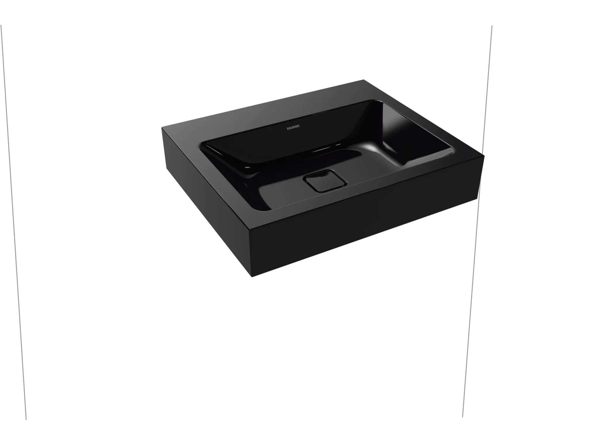 Doppelwaschtisch „Cono“ 60 × 50 cm, mittig, ohne Überlauf, ohne Hahnlochbohrung in schwarz mit Perl-Effekt Doppelwaschtisch „Cono“ 60 × 50 cm, mittig, ohne Überlauf, ohne Hahnlochbohrung in schwarz mit Perl-Effekt