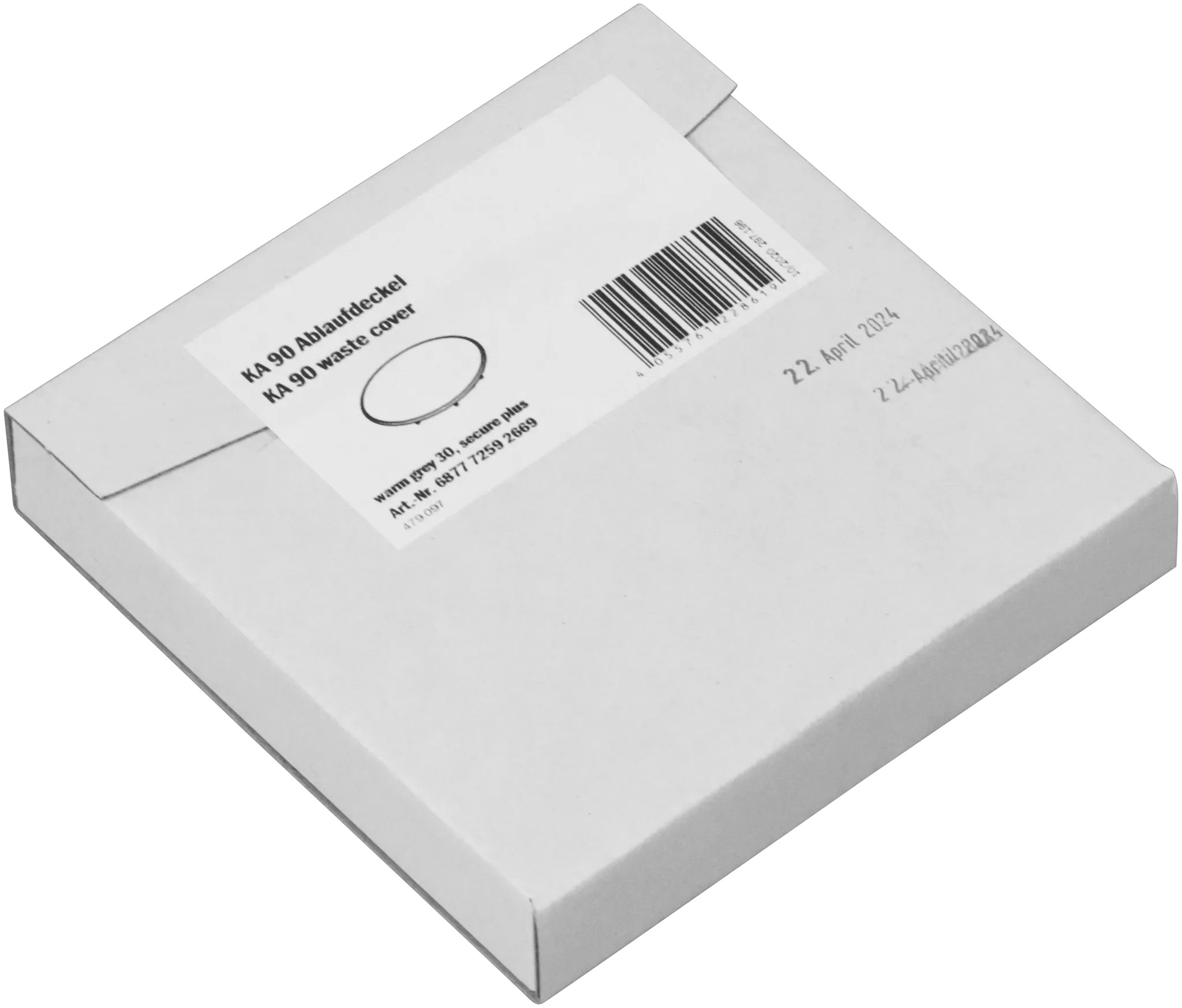 Emaillierte Ablaufabdeckung für Ablaufgarnituren „KA 90“ in warm grey 30 mit Secure Plus Emaillierte Ablaufabdeckung für Ablaufgarnituren „KA 90“ in warm grey 30 mit Secure Plus