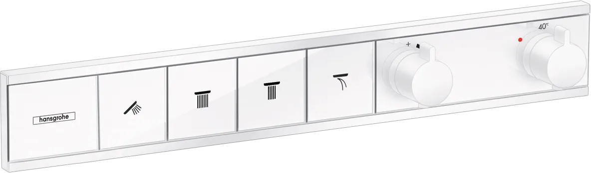 Hansgrohe RainSelect Thermostat Unterputz für 4 Verbraucher, Mattweiß Farbe: Mattweiß Hansgrohe RainSelect Thermostat Unterputz für 4 Verbraucher, Mattweiß Farbe: Mattweiß