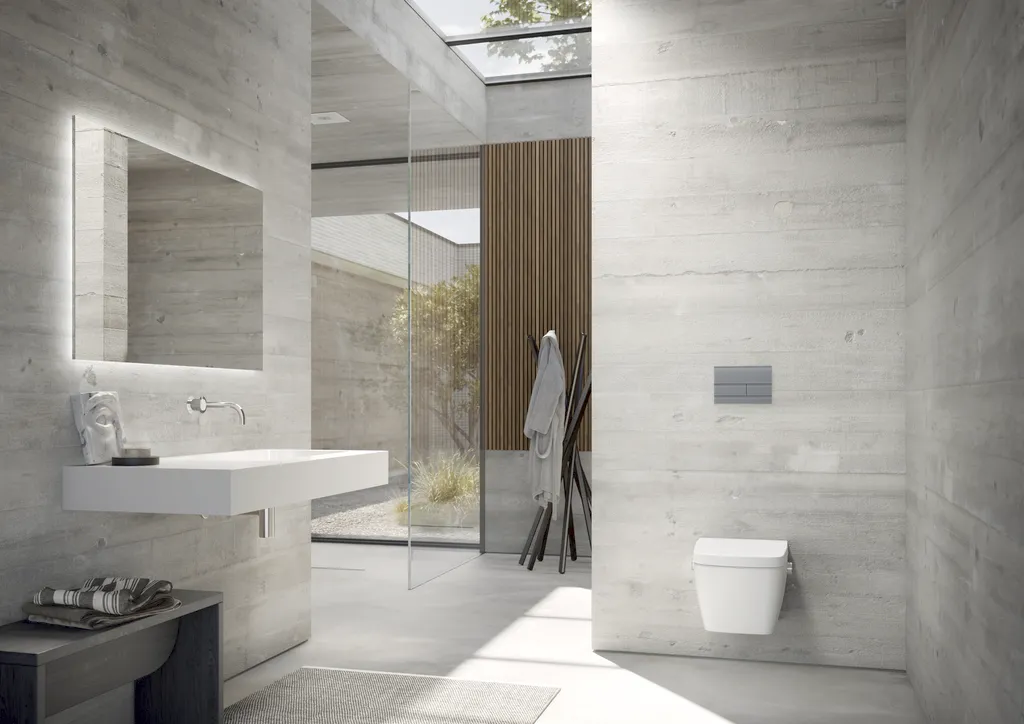 square Betätigungsplatte Zweimengen Glas weiß glänzend, Tasten weiß glänzend square Betätigungsplatte Zweimengen Glas weiß glänzend, Tasten weiß glänzend