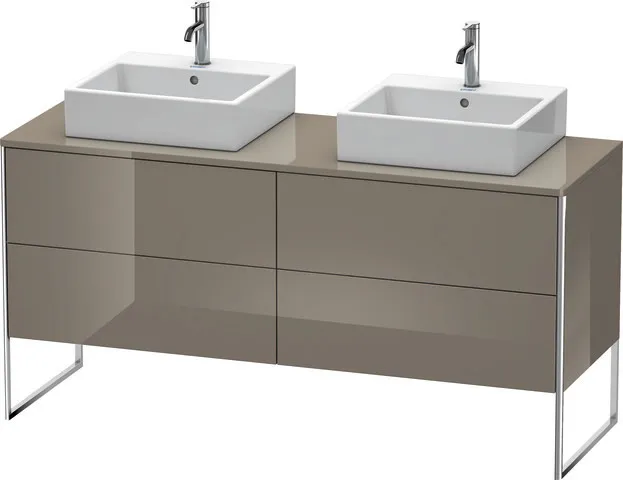 Duravit Waschtischunterschrank bodenstehend „XSquare“ 160 × 77,8 × 54,8 cm Flannel Grey Hochglanz Duravit Waschtischunterschrank bodenstehend „XSquare“ 160 × 77,8 × 54,8 cm Flannel Grey Hochglanz