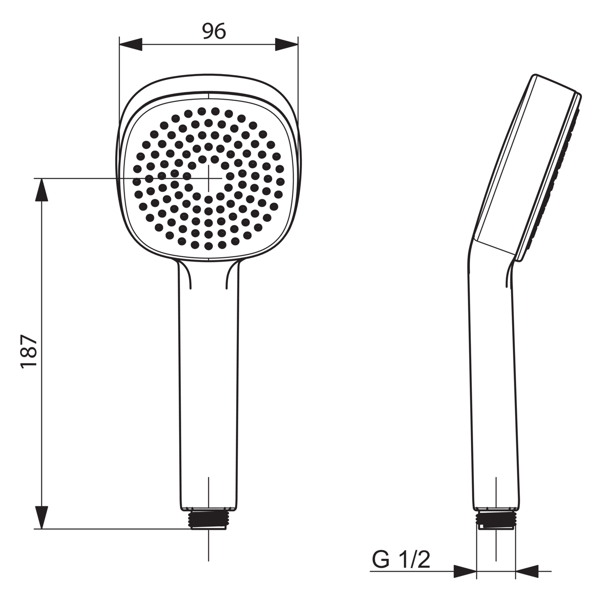 HA Handbrause HANSABASICJET Style 4461 1-strahlig chr