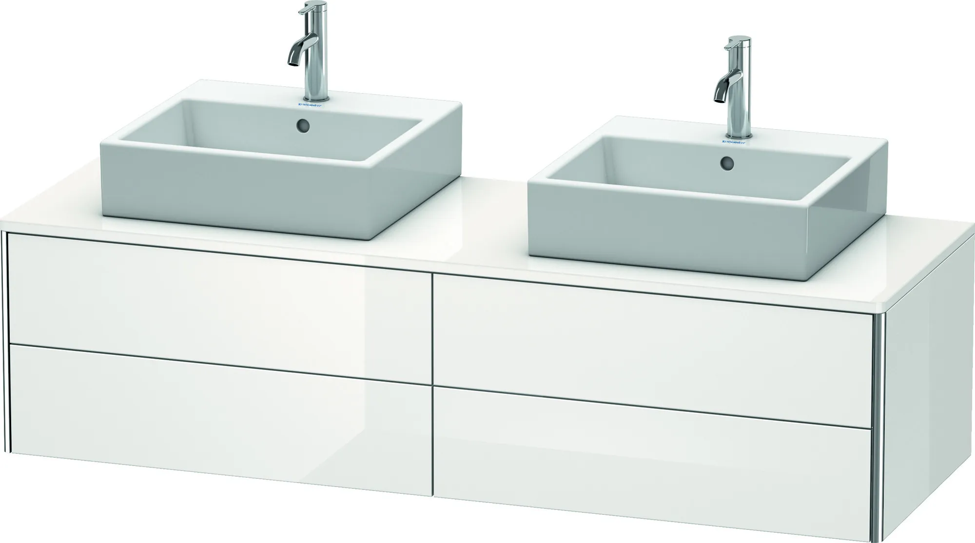 Duravit Waschtischunterschrank wandhängend „XSquare“ 160 × 40 × 54,8 cm Weiß Hochglanz