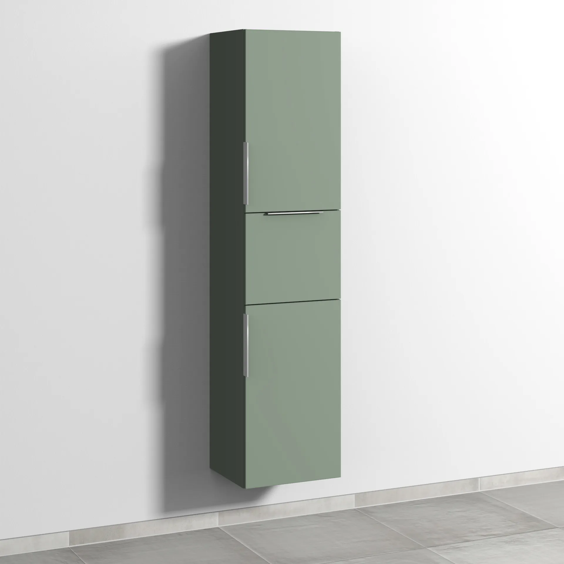 Sanipa Hochschrank „3way“ 400 × 1700 × 345 mm Anschlag rechts, in Soft-Green, Anschlag rechts