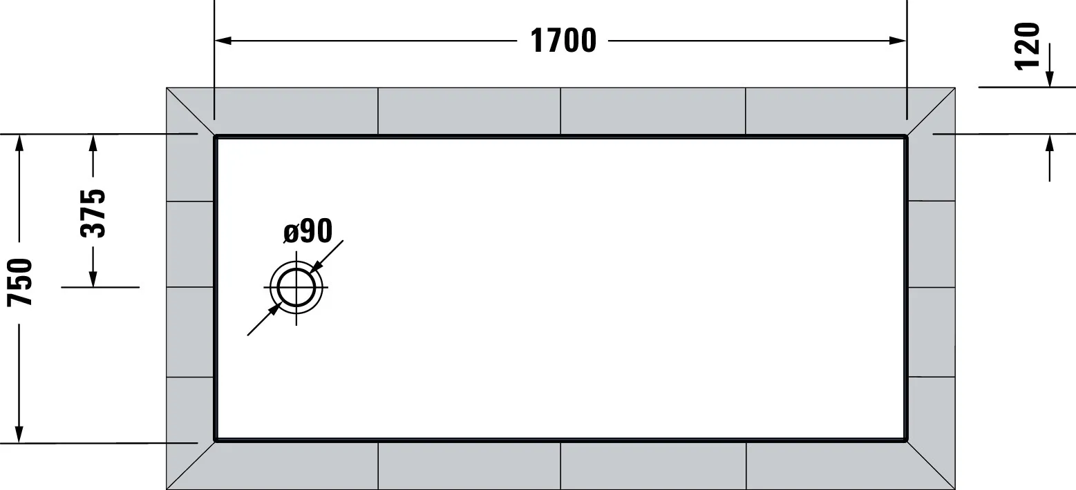 Duravit rechteck Duschwanne „Tempano“ 170 × 75 cm Duravit rechteck Duschwanne „Tempano“ 170 × 75 cm