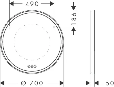 Hansgrohe Xarita S Spiegel mit LED-Beleuchtung, 700x700x50 mm, Mattweiß Hansgrohe Xarita S Spiegel mit LED-Beleuchtung, 700x700x50 mm, Mattweiß