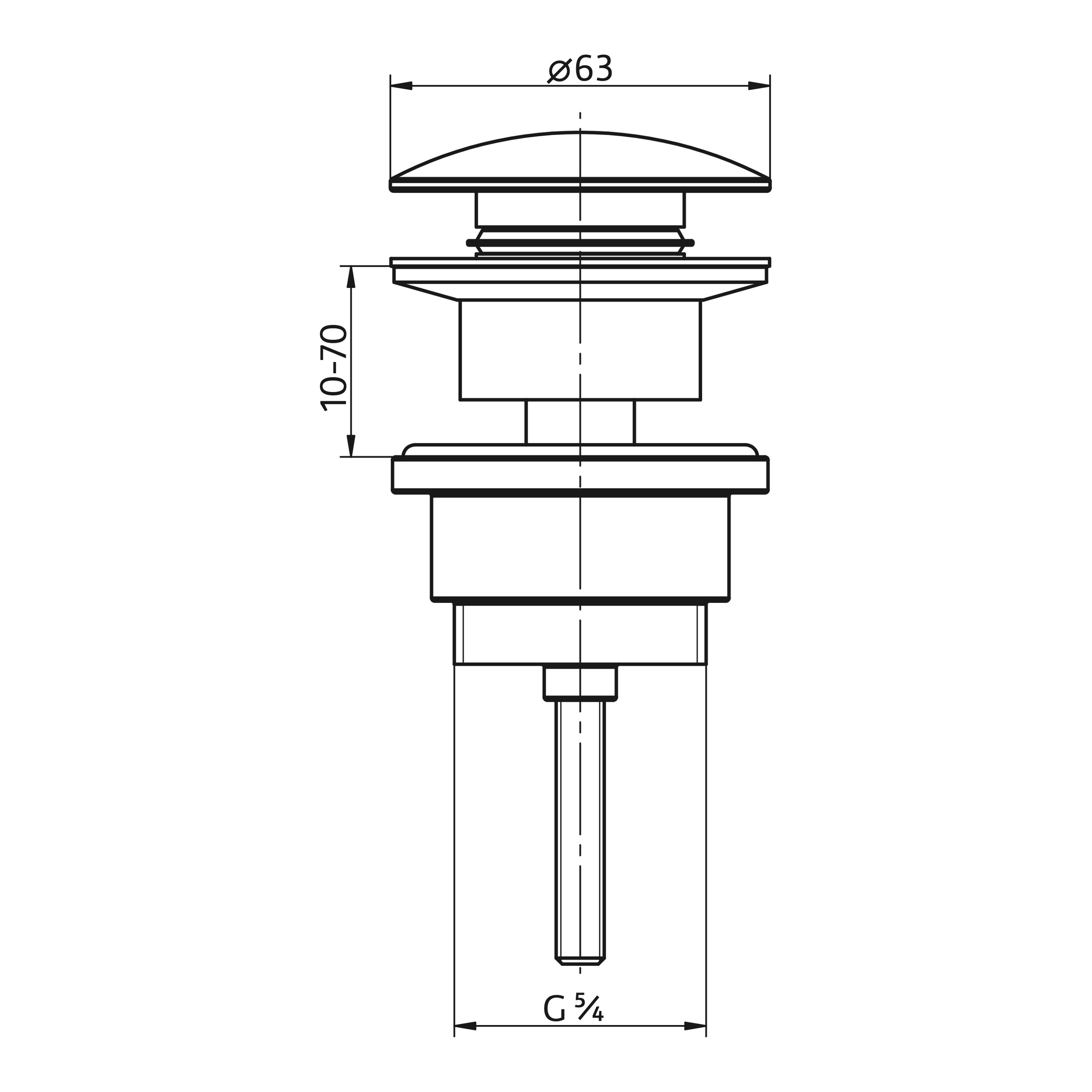 HSK Pop-Up Verschluss ⌀ 6,3 cm in Chrom HSK Pop-Up Verschluss ⌀ 6,3 cm in Chrom