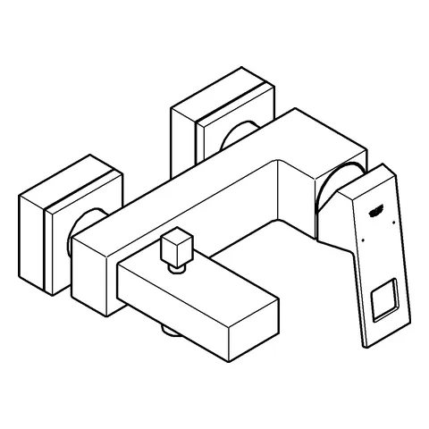 Einhand-Wannenbatterie Eurocube 23140, Wandmontage, eigensicher, chrom Einhand-Wannenbatterie Eurocube 23140, Wandmontage, eigensicher, chrom