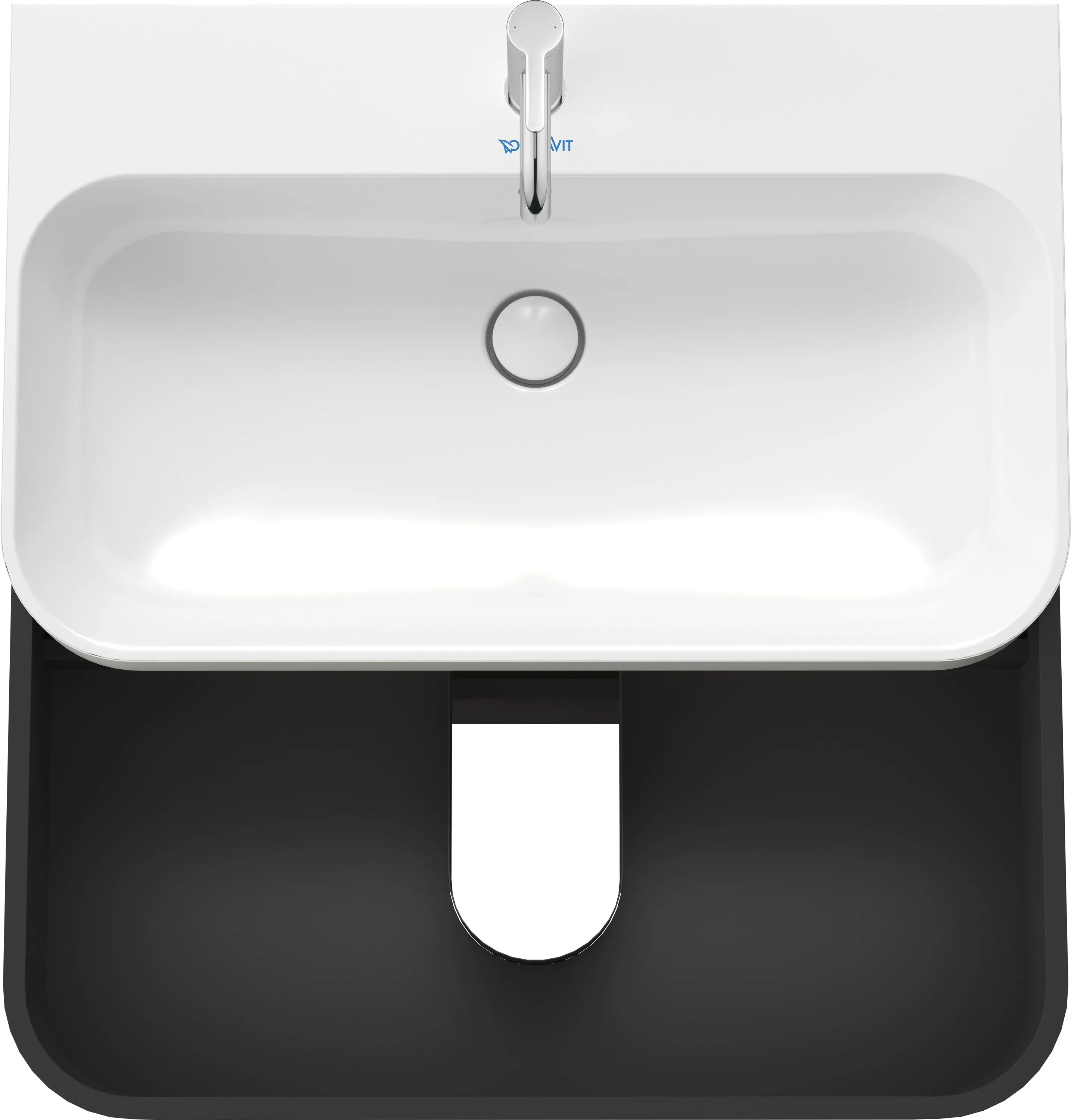 Duravit Waschtischunterschrank c-bonded Set wandhängend „Happy D.2 Plus“ 775 × 480 × 490 mm Graphit Supermatt, mit Hahnlochbohrung Duravit Waschtischunterschrank c-bonded Set wandhängend „Happy D.2 Plus“ 775 × 480 × 490 mm Graphit Supermatt, mit Hahnlochbohrung