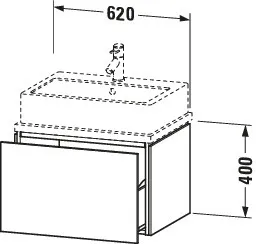 Duravit Waschtischunterschrank wandhängend „L-Cube“ 62 × 40 × 47,7 cm in Betongrau Matt