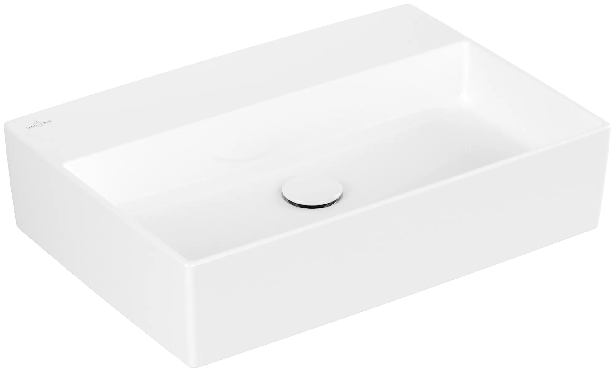 Villeroy & Boch Aufsatzwaschtisch aus TitanCeram „Memento 2.0“ 600 × 420 × 140 mm, ohne Hahnlochbohrung in Weiß Alpin