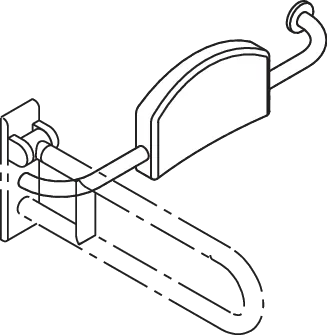 Rückenstütze Ser 801, rechts, eins. Wandbef., SK-Griff reinweiß Rückenstütze Ser 801, rechts, eins. Wandbef., SK-Griff reinweiß