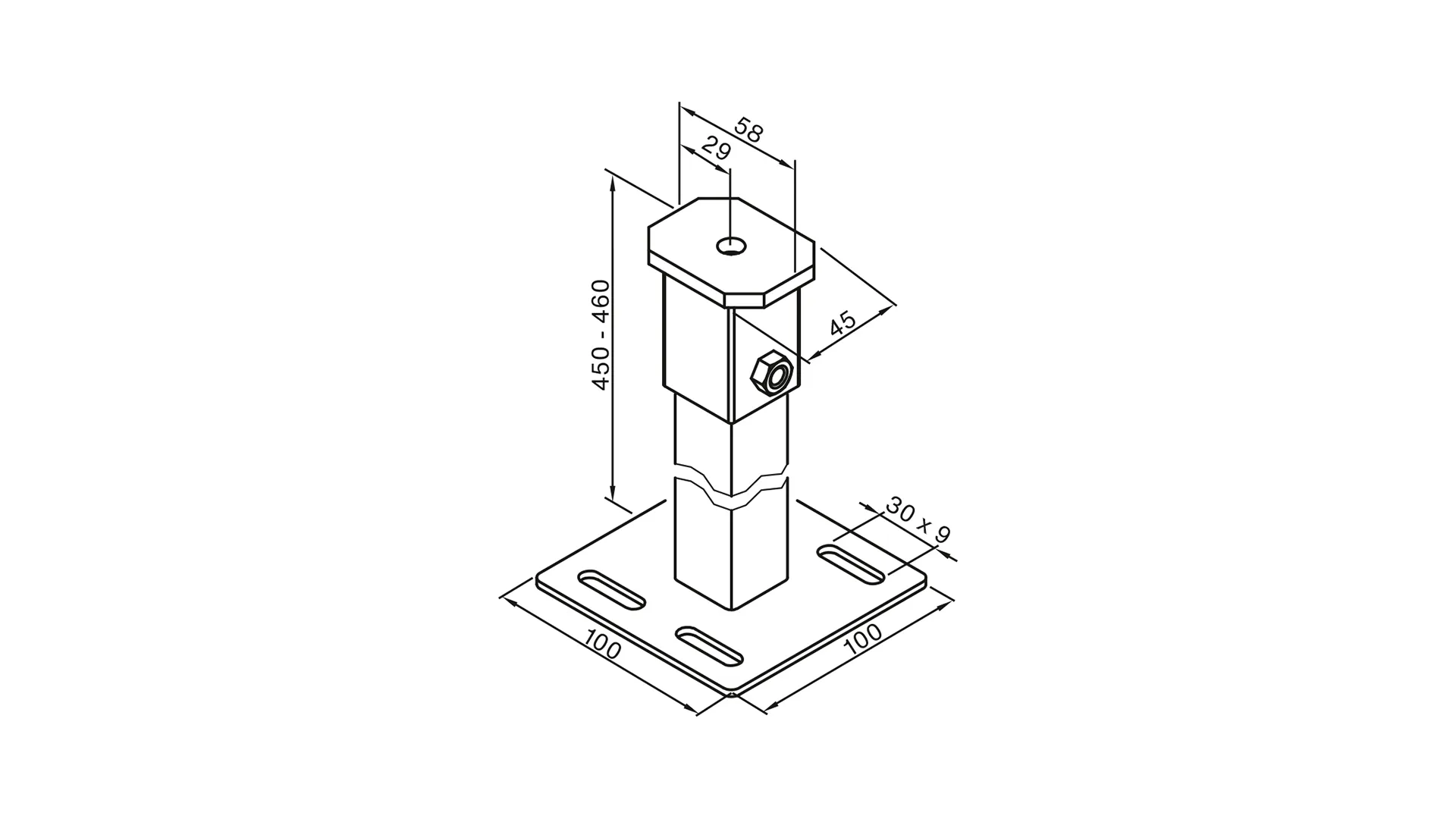Zubehör Fußkonsole FMORV 45-S2, RAL9016