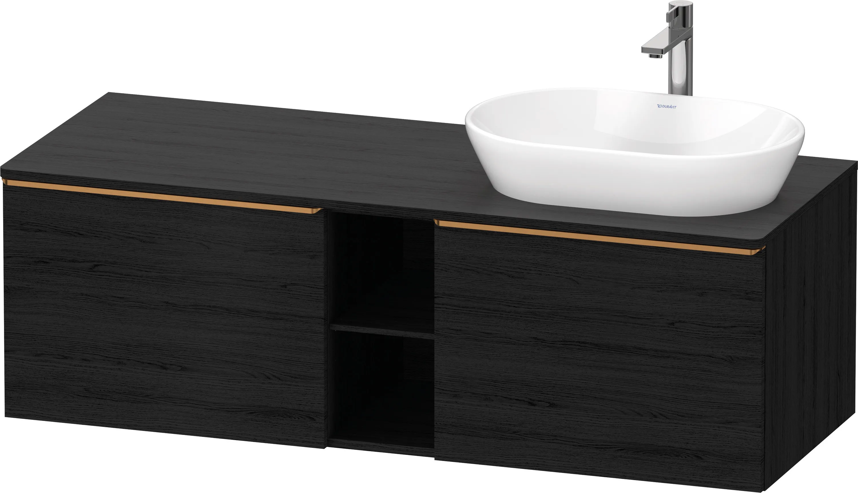 Duravit Waschtischunterschrank wandhängend „D-Neo“ 140 × 45,9 × 55 cm Eiche Schwarz