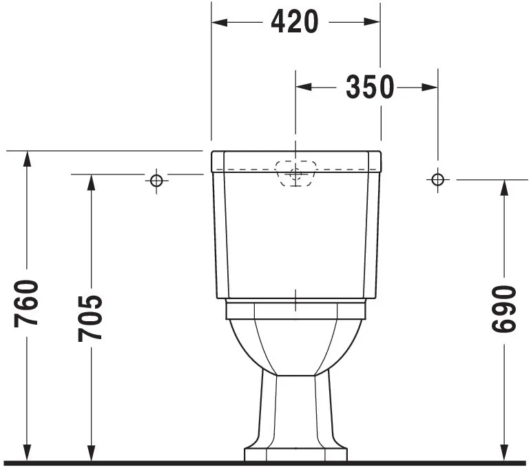 Stand-WC Kombi 1930 665 mm Tiefspüler, fürSPK, Abg.senkr., weiß