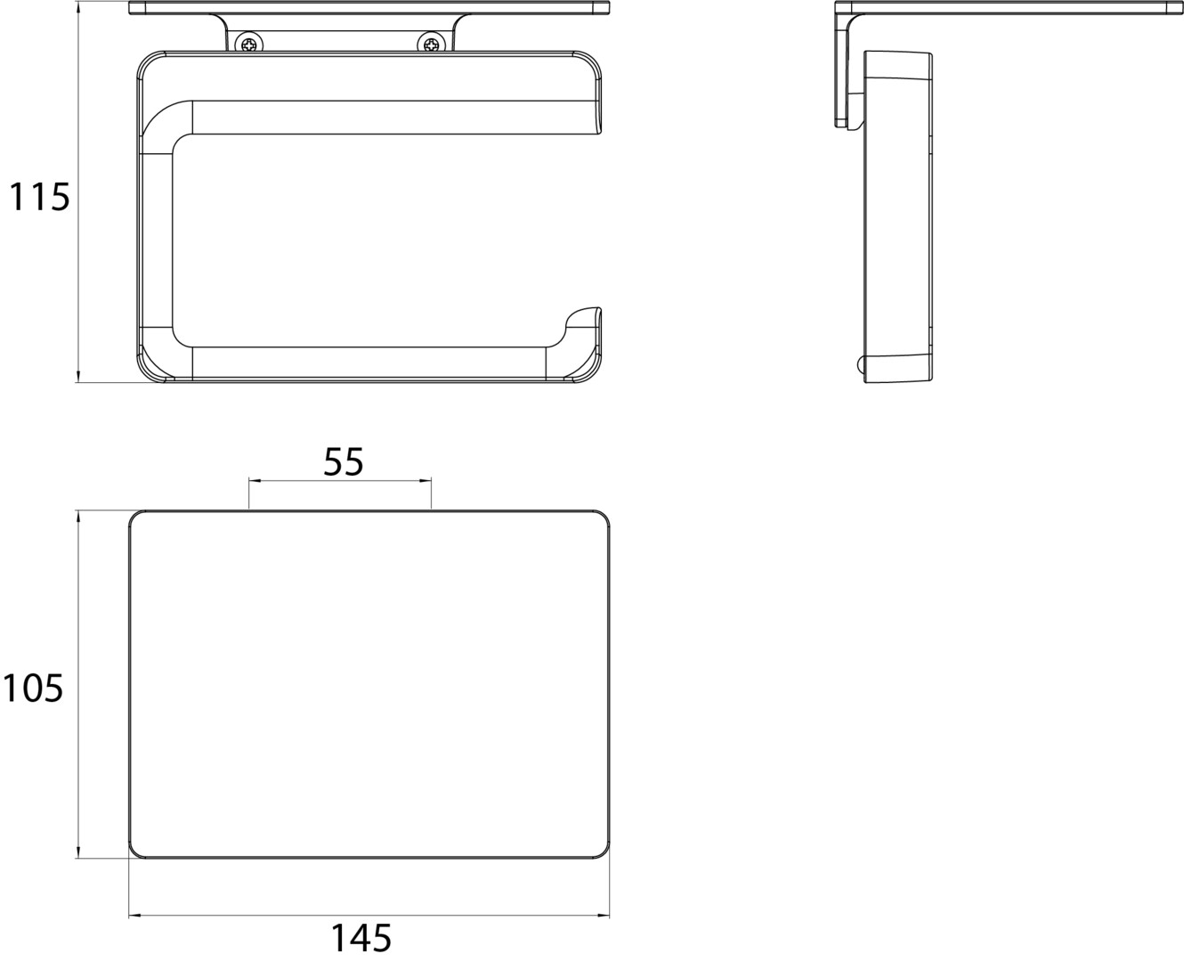 emco Toilettenpapierhalter mit Ablage „trend“ 10,5 × 11,5 cm in chrom