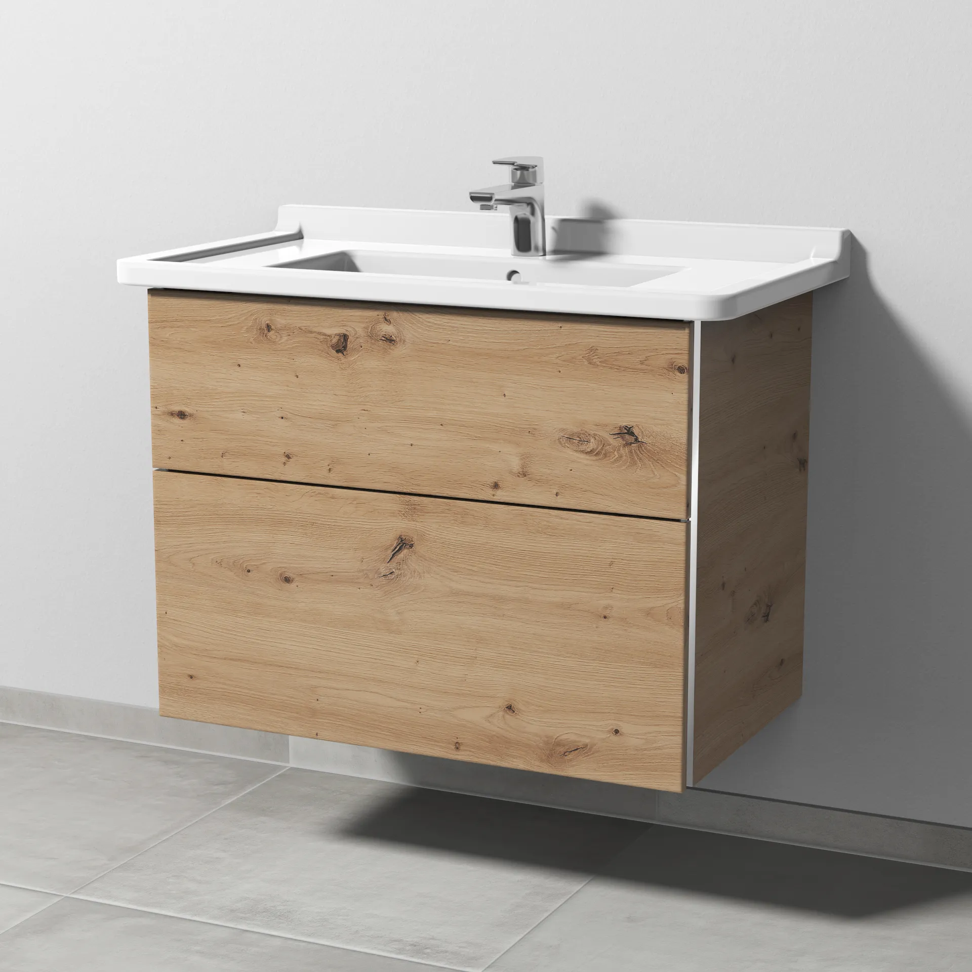 Sanipa Waschtischunterschrank „3way“ 750 × 593 × 467 mm in Eiche Natural-Touch Sanipa Waschtischunterschrank „3way“ 750 × 593 × 467 mm in Eiche Natural-Touch