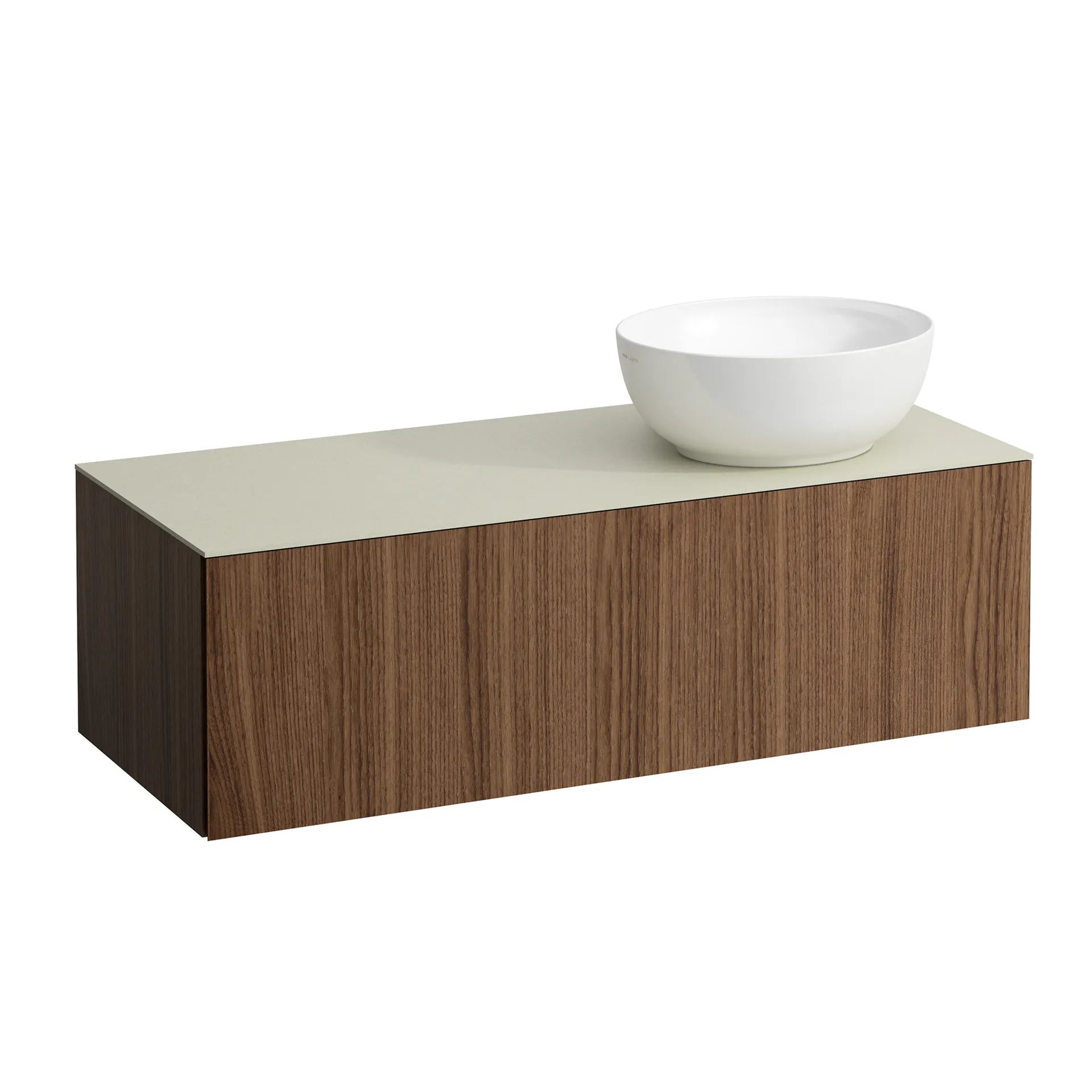 Schubladenelement (Waschtischunterbau+Waschtischplatte) ILBAGNOALESSI 500x1200x370 1 Schublade integrierte versteckte Griffe seitlich Vollauszug Soft-Close Ausschnitt rechts Calce Avorio Top passend zu Waschtisch H818975/6 H818977/8 Weiß matt