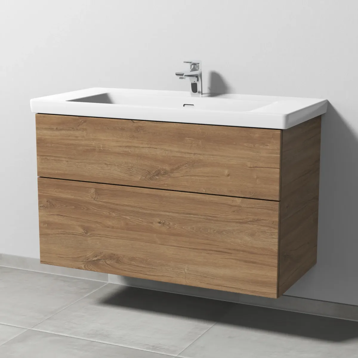 Set Waschtischunterschrank 3way 95,5 x 58,8 x 46,2 cm mit Wandwaschtisch Subway 3.0 als Set  Set Waschtischunterschrank 3way 95,5 x 58,8 x 46,2 cm mit Wandwaschtisch Subway 3.0 als Set