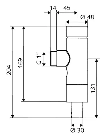 Aufputz-WC-Druckspüler OMAT Basic ND, DN 25, Aufputz-WC-Druckspüler, Spülstrom: 1,0 - 1,4 l/s, DN 25 G 1 AG, Anschluss Spülrohr: Ø 30 mm, chrom