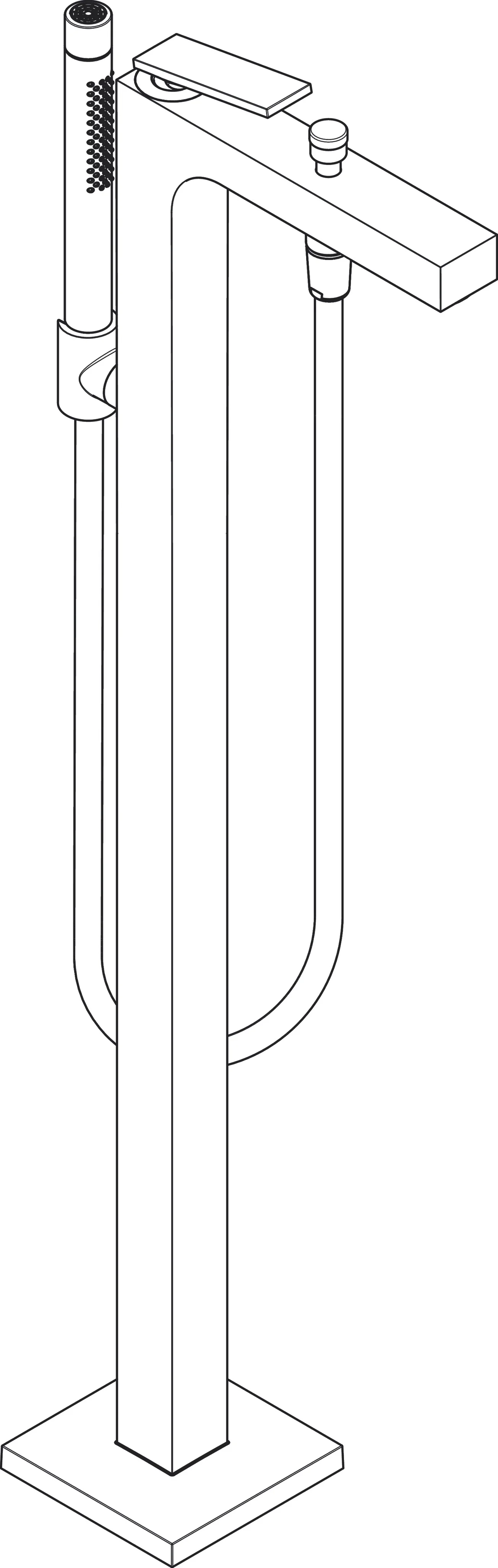 Hansgrohe AXOR Citterio Einhebel-Wannenmischer bodenstehend, Rautenschliff Chrom, Ausladung 200 mm Hansgrohe AXOR Citterio Einhebel-Wannenmischer bodenstehend, Rautenschliff Chrom, Ausladung 200 mm