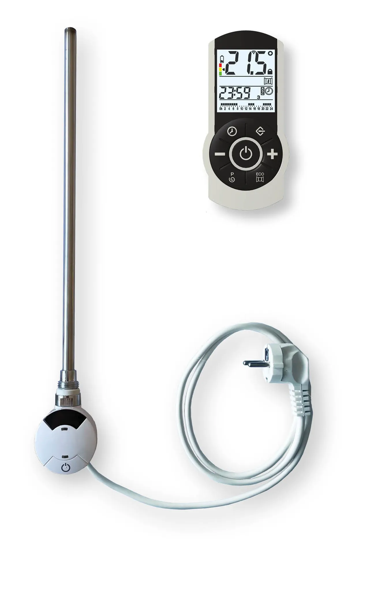Heizstab Serie T mit Raumtemperaturregler weiß, inklusive IR Fernbedienung, 230 V, 700 W