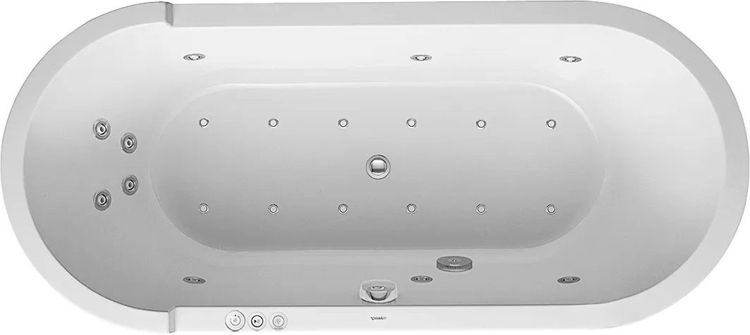 Duravit Whirlwanne „Starck“ oval 1800 × 800 mm, Fußablauf mit Combi-System P, in Weiß Whirlsystem: mit Combi-System P Duravit Whirlwanne „Starck“ oval 1800 × 800 mm, Fußablauf mit Combi-System P, in Weiß Whirlsystem: mit Combi-System P