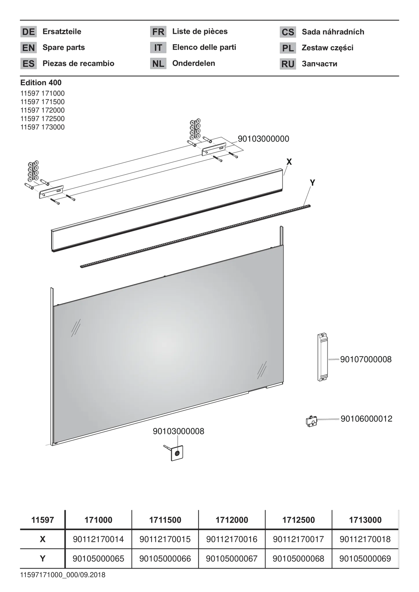 Edition 400 11597173000 Lichtspiegel Edition 400 1 Lichtfarbe 1760 × 650 × 33 mm silber-eloxiert
