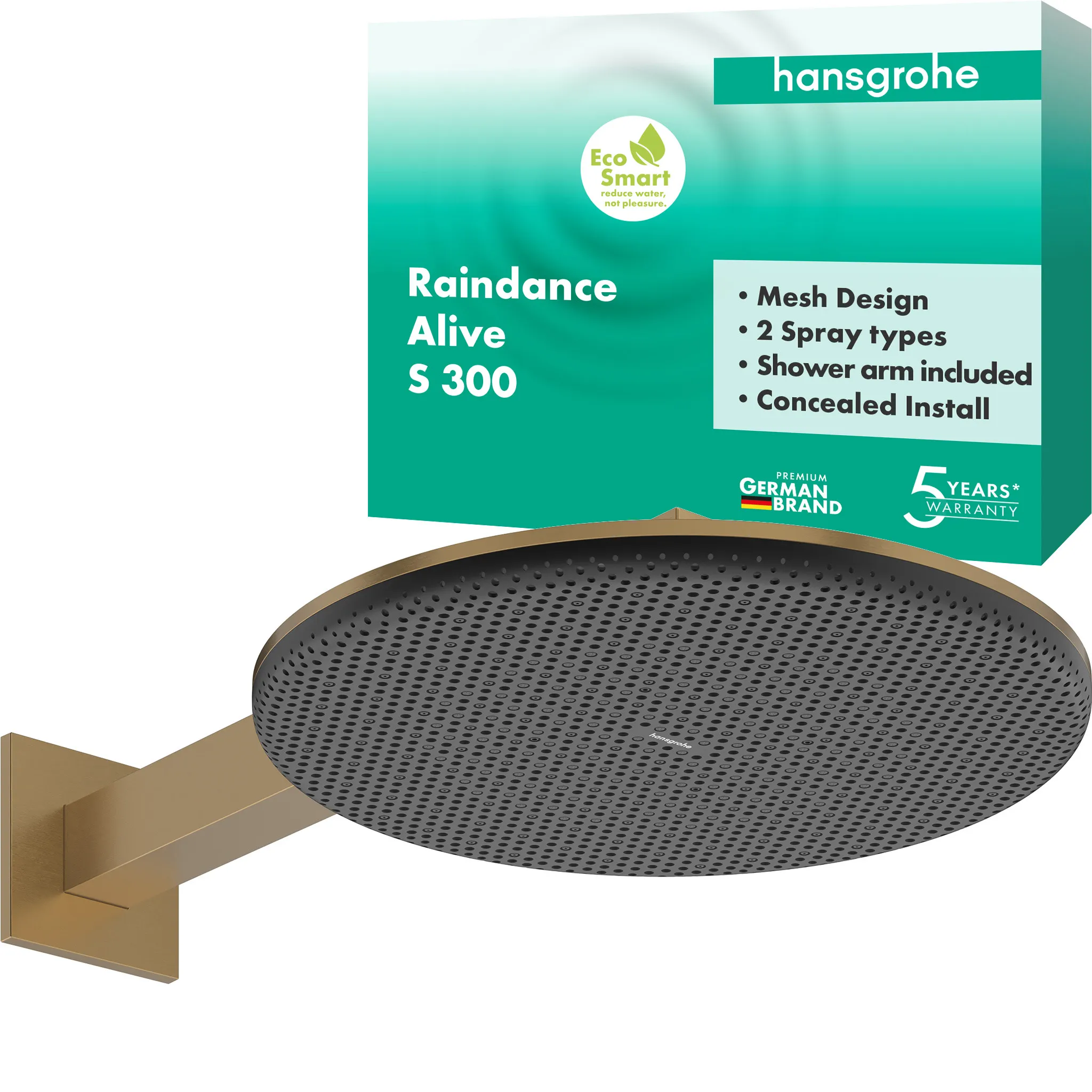 Duschkopf „Raindance Alive S“ in Brushed Bronze