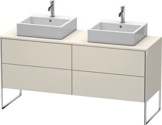 Duravit Waschtischunterschrank bodenstehend „XSquare“ 160 × 77,8 × 54,8 cm Taupe Matt