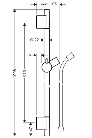 Brausenstange Unica'S Puro 900mm chrom