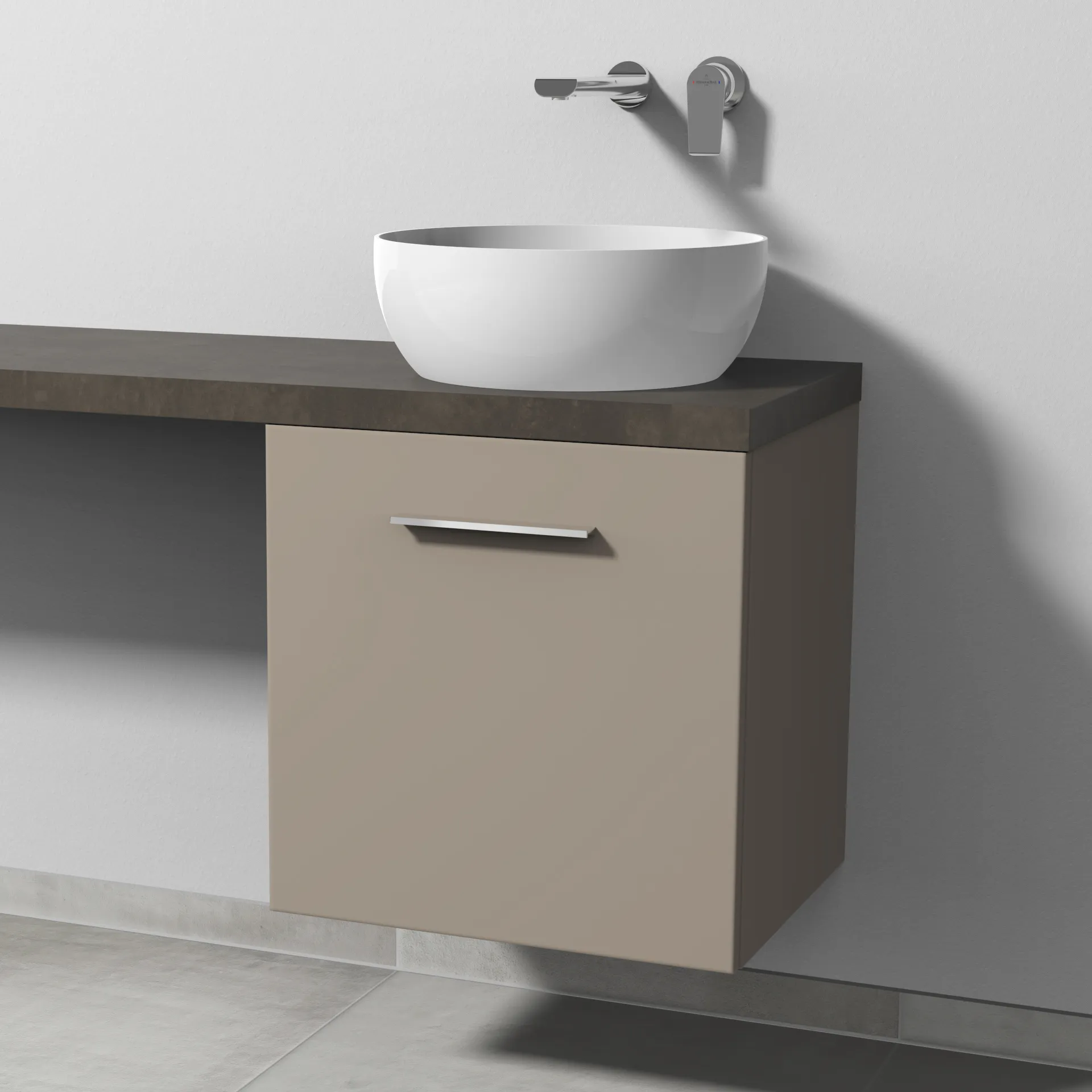 Sanipa Waschtischunterschrank „2morrow“ 500 × 510 × 420 mm in Sandgrau (matt)