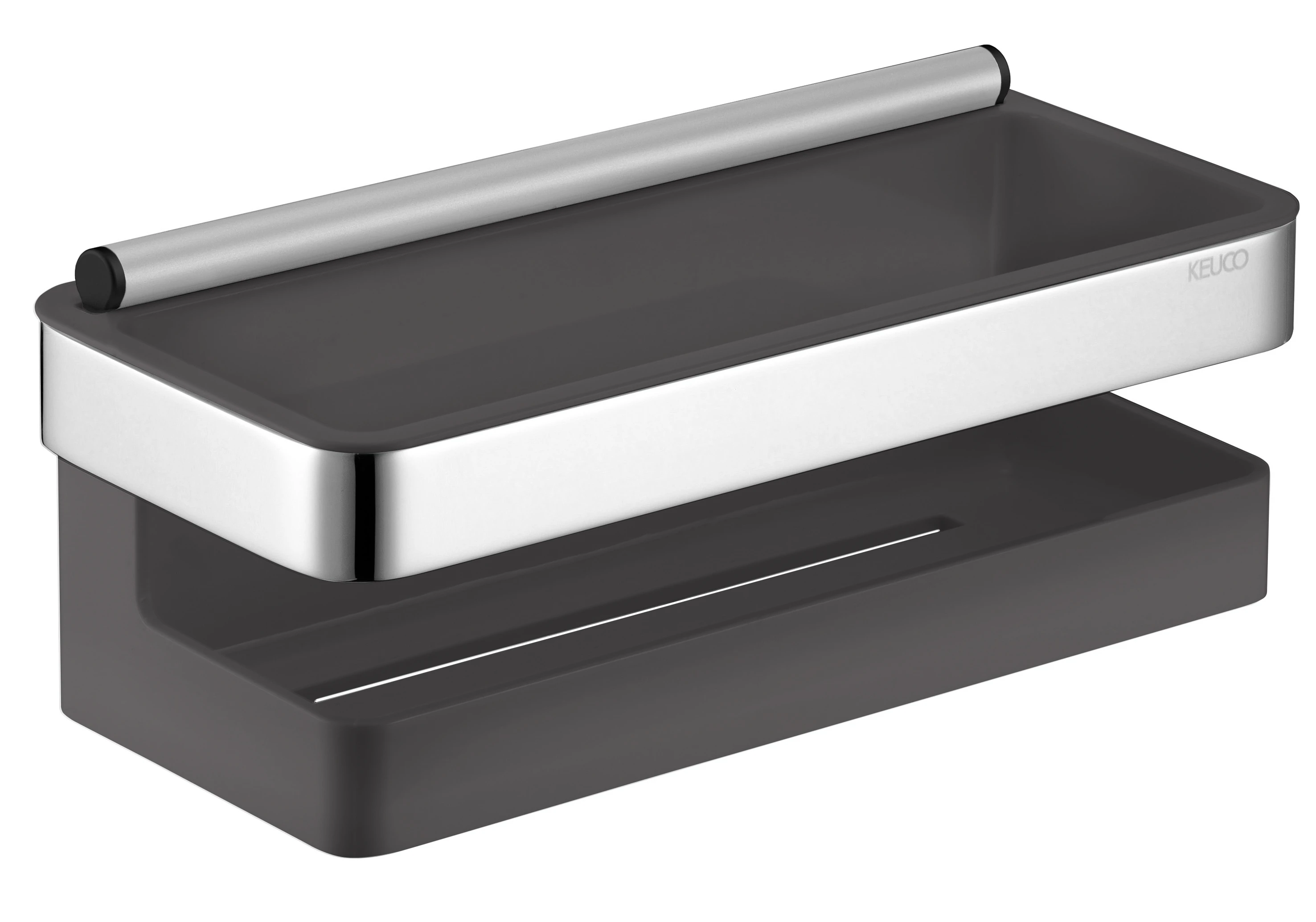 Collection Moll Duschkorb Kunststoff-Einsatz anthrazit mit Glasabzieher verchromt Collection Moll Duschkorb Kunststoff-Einsatz anthrazit mit Glasabzieher verchromt