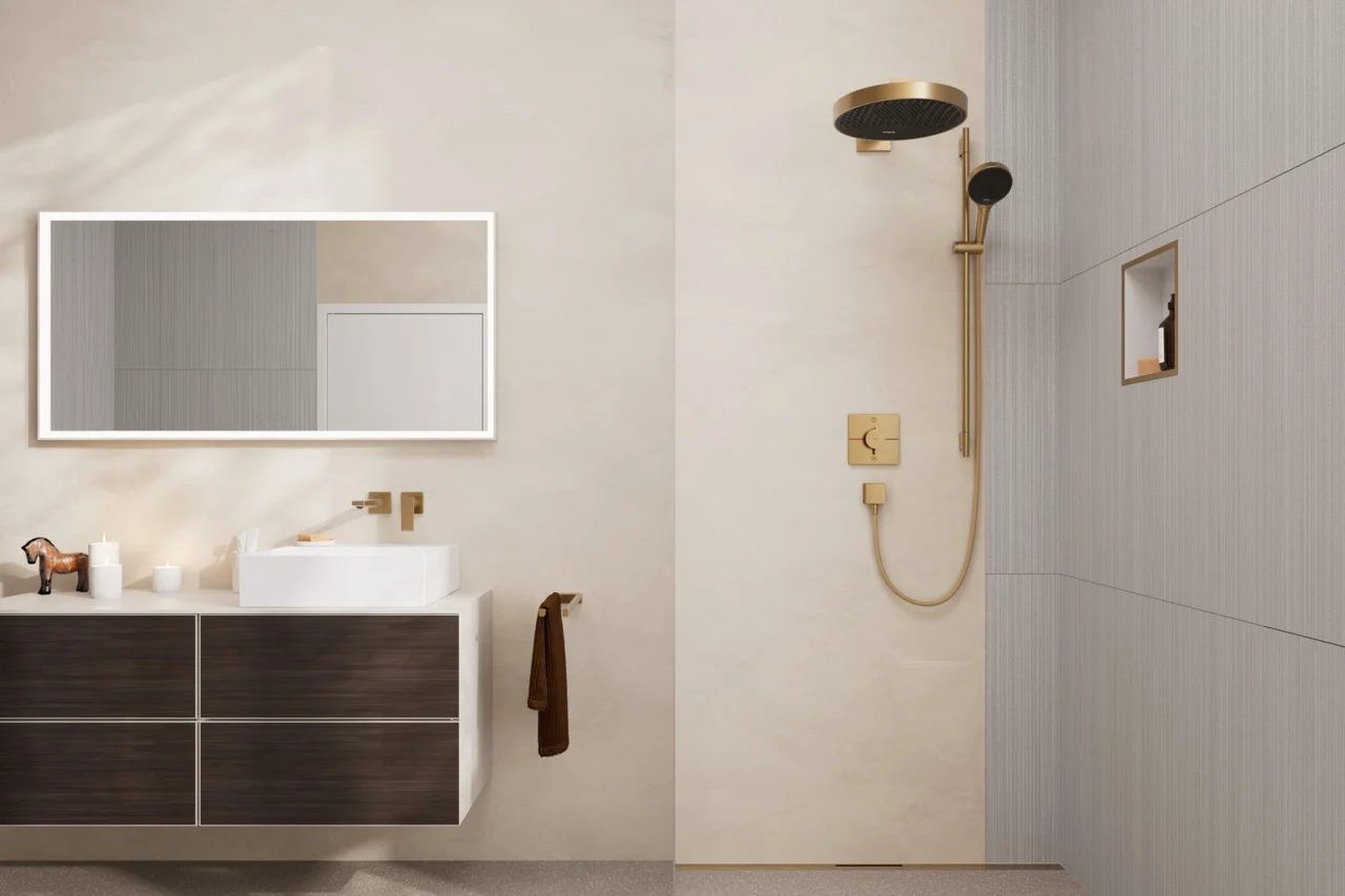 Hansgrohe ShowerSelect Comfort E Thermostat Unterputz, Brushed Bronze, 2 Verbraucher, max. Durchfluss 22,7 l/min, min./max. Betriebsdruck 1/10 bar Hansgrohe ShowerSelect Comfort E Thermostat Unterputz, Brushed Bronze, 2 Verbraucher, max. Durchfluss 22,7 l/min, min./max. Betriebsdruck 1/10 bar
