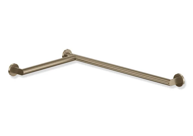 HEWI Dusch- und Wannenhandlauf System 900, Edelstahl PVD bronze gebürstet, Ausführung links, Längen 765 mm und 475 mm, Durchmesser 32 mm