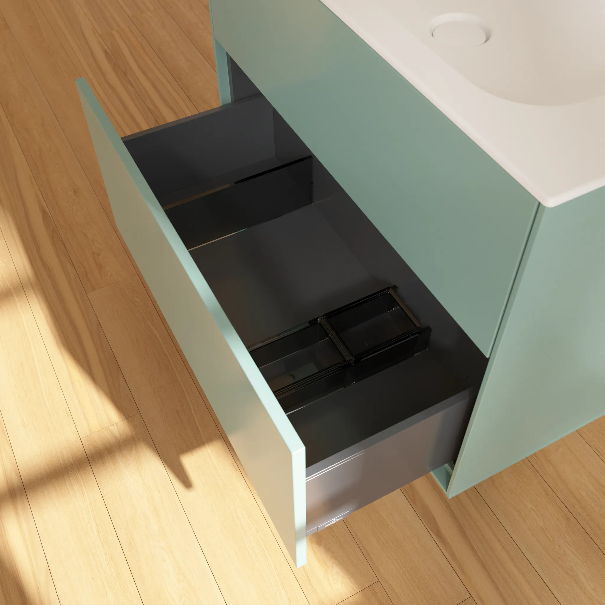Villeroy & Boch Waschtischunterschrank „Finion“ für Schrankwaschtisch 796 × 591 × 498 mm Olive Matt Lacquer, für Becken mittig
