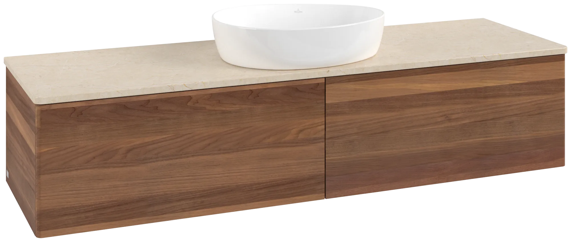 Villeroy & Boch Antao Waschbeckenunterschrank L36_1, 1600x360x500mm, Warm Walnut/Botticino