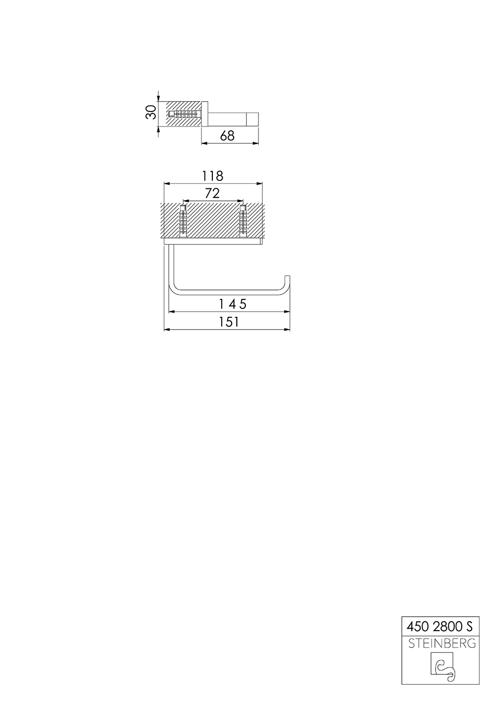 Serie 450 Papierhalter chrom Serie 450 Papierhalter chrom