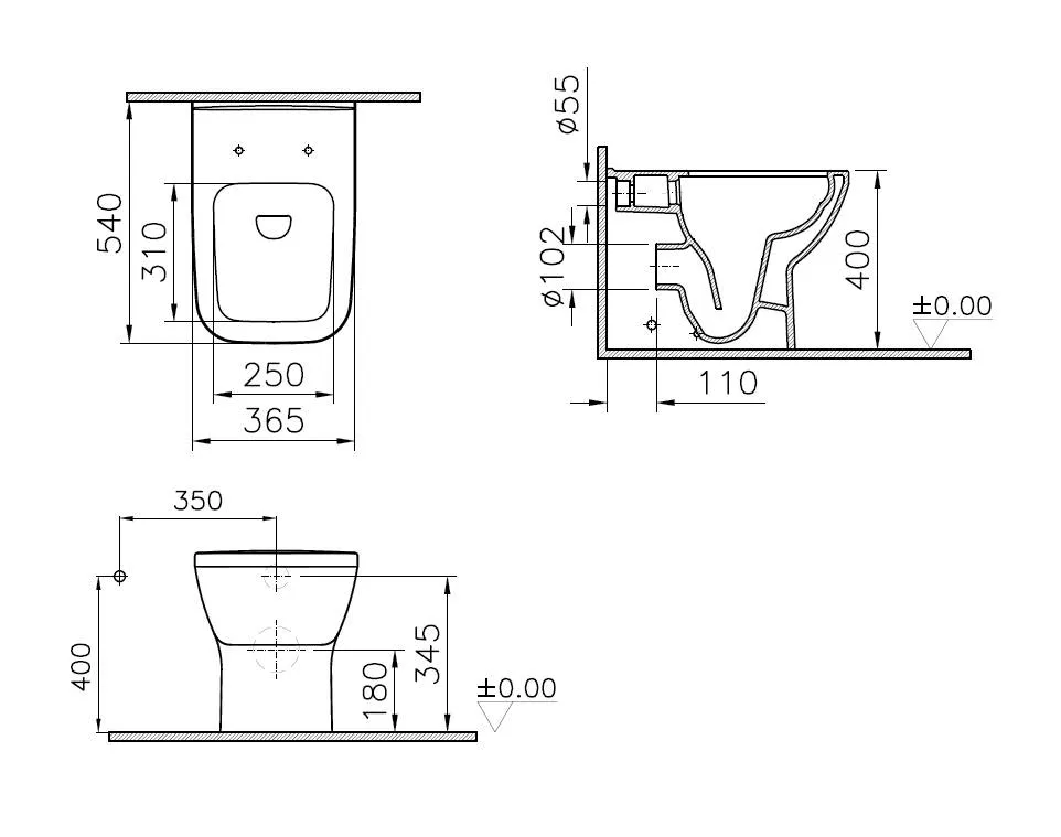 VitrA Integra Square Stand-WC Flush 2.0 Bidetfunktion Weiß Hochglanz VitrA Integra Square Stand-WC Flush 2.0 Bidetfunktion Weiß Hochglanz